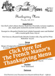 French Manor Thanksgiving Menu