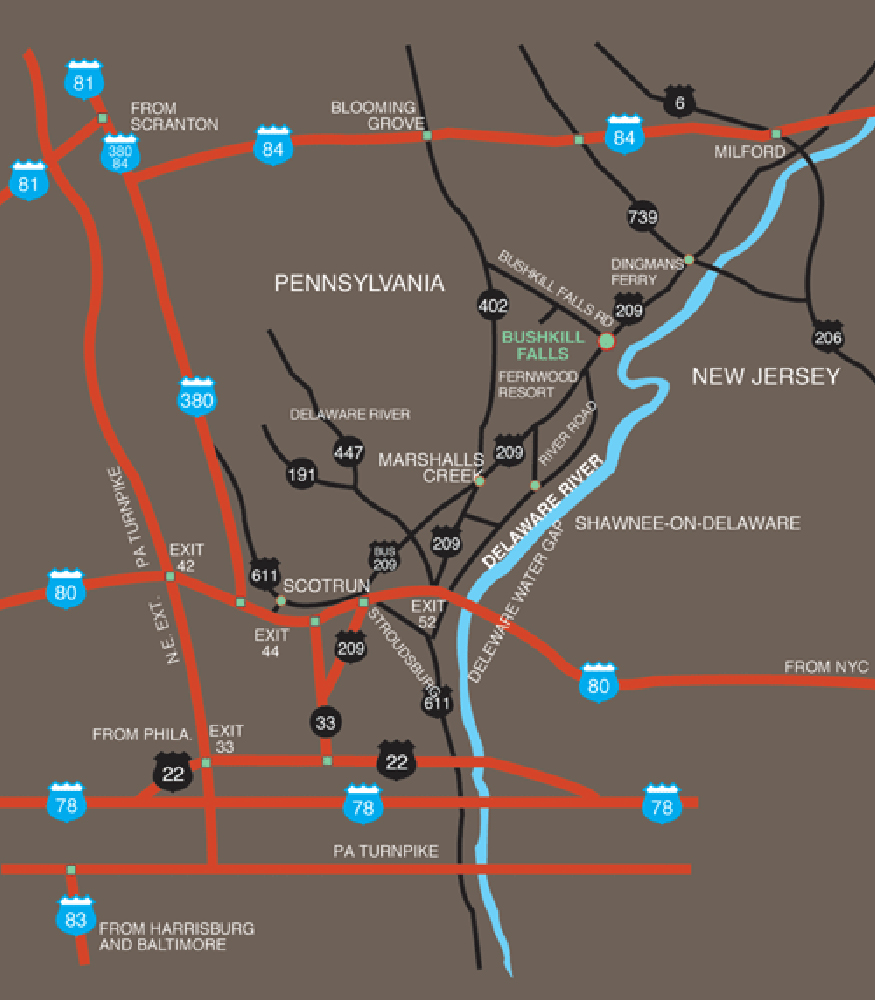 bushkill drive map